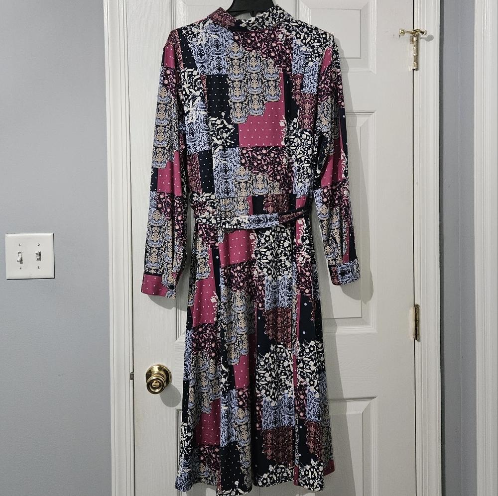 NWOT: Women's Floral Patchwork Midi Dress - XL - Picture 7 of 8